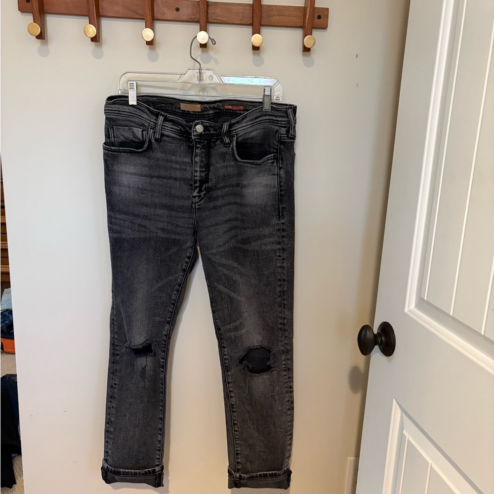 Stylish Distressed Black Jeans